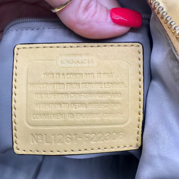 Coach Yellow Leather Kristen Covertible Hobo Bag F22306 - Picture 10 of 11